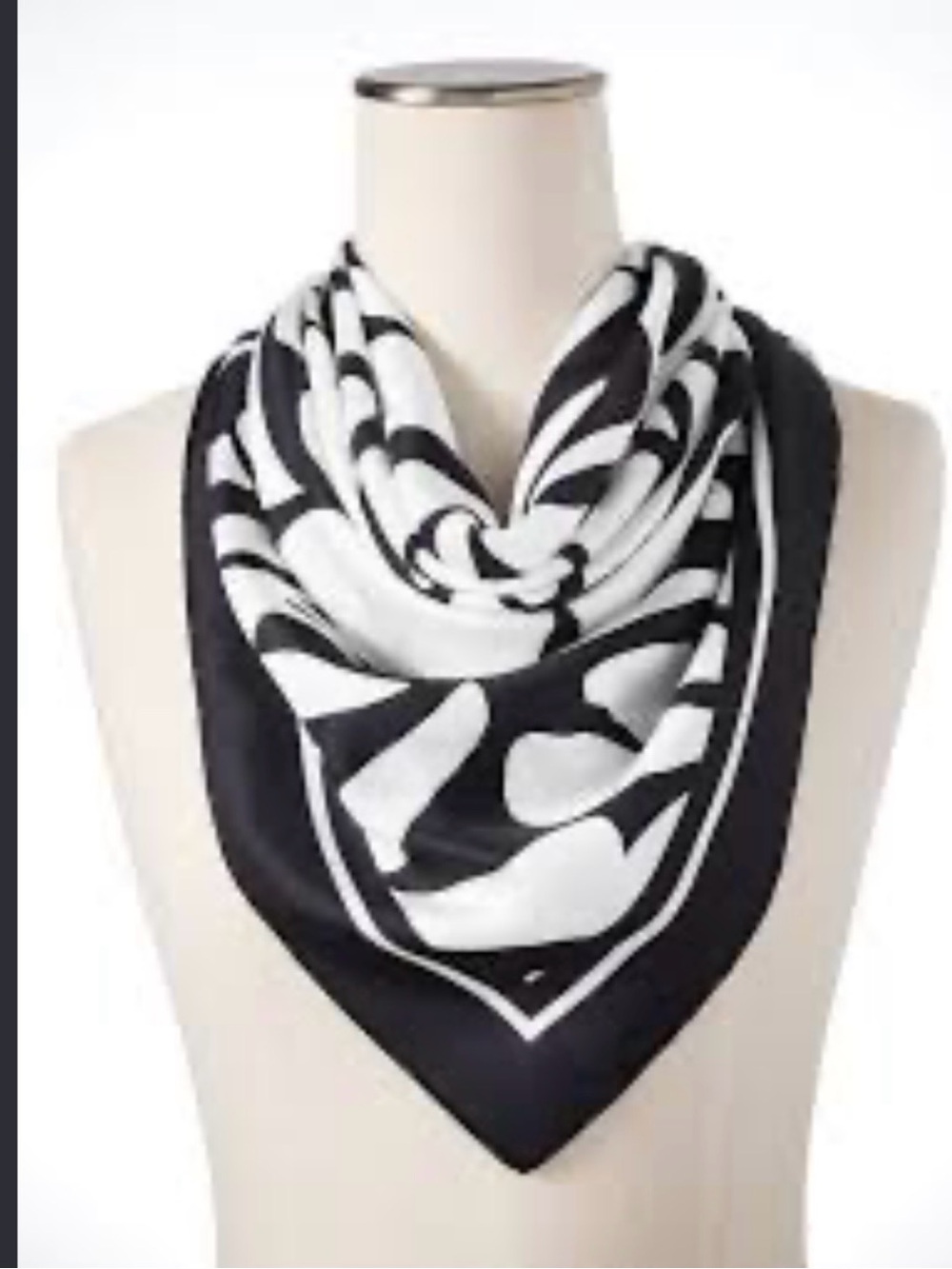 Talbots Black and White Graphic Square Scarf